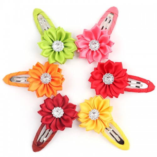 10PCS colorful flower barrette headdress for kids baby toddlers  stage performance children hair accessories Small flower hair BB clip fabric hair clip cute princess clip jewelry